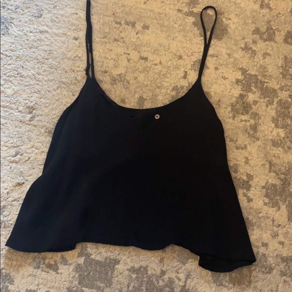 Black - spaghetti strap crop top